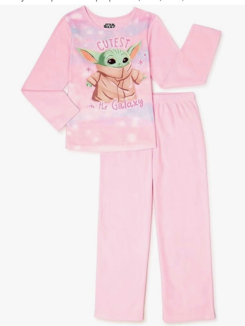 Star Wars Pink Kids Pajama Set with Grogu 'Cutest' Graphic
